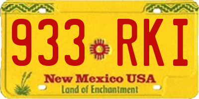 NM license plate 933RKI