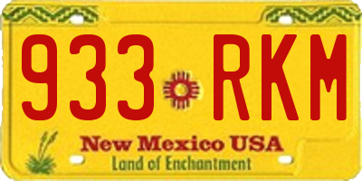 NM license plate 933RKM