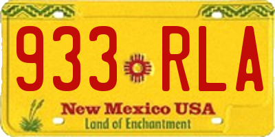 NM license plate 933RLA