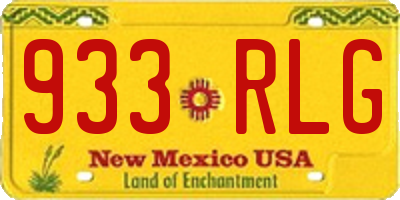 NM license plate 933RLG