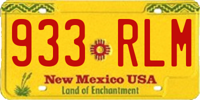 NM license plate 933RLM
