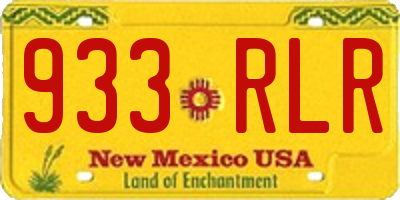 NM license plate 933RLR