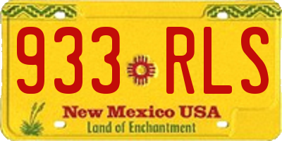 NM license plate 933RLS