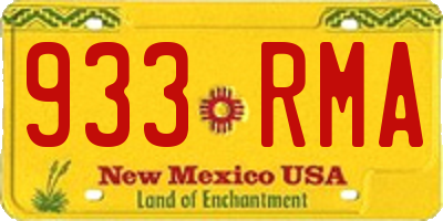 NM license plate 933RMA