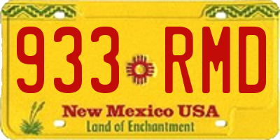 NM license plate 933RMD