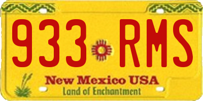 NM license plate 933RMS