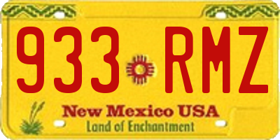 NM license plate 933RMZ