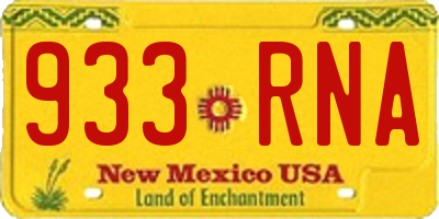 NM license plate 933RNA