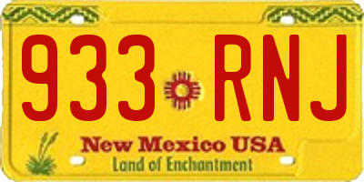 NM license plate 933RNJ