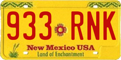 NM license plate 933RNK