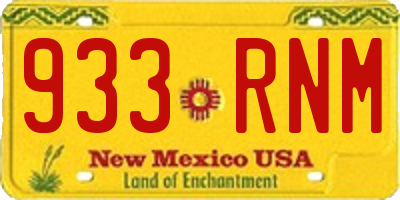 NM license plate 933RNM