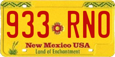 NM license plate 933RNO