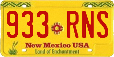 NM license plate 933RNS