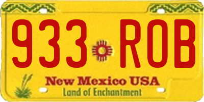 NM license plate 933ROB
