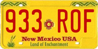 NM license plate 933ROF