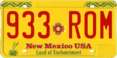 NM license plate 933ROM
