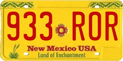 NM license plate 933ROR
