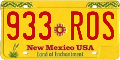 NM license plate 933ROS