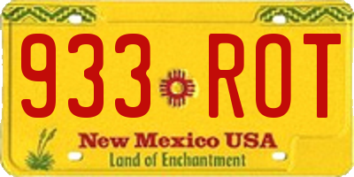 NM license plate 933ROT