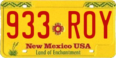NM license plate 933ROY