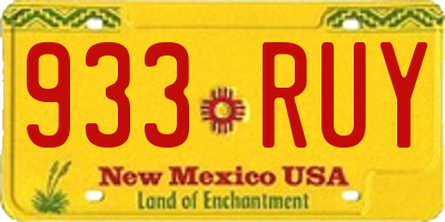 NM license plate 933RUY