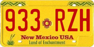 NM license plate 933RZH