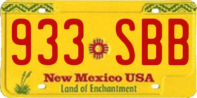NM license plate 933SBB