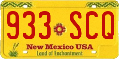 NM license plate 933SCQ