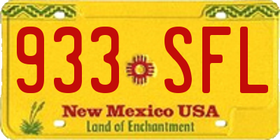 NM license plate 933SFL