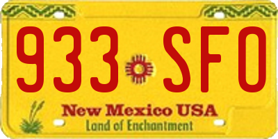 NM license plate 933SFO