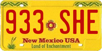 NM license plate 933SHE