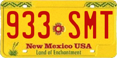 NM license plate 933SMT