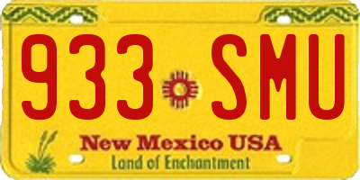 NM license plate 933SMU