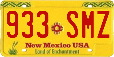 NM license plate 933SMZ