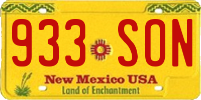 NM license plate 933SON