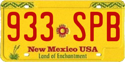 NM license plate 933SPB