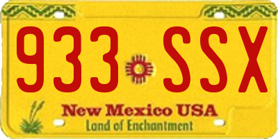 NM license plate 933SSX