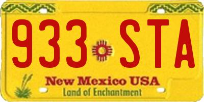 NM license plate 933STA