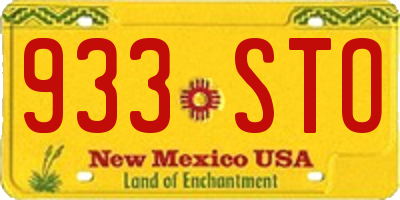 NM license plate 933STO