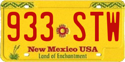 NM license plate 933STW