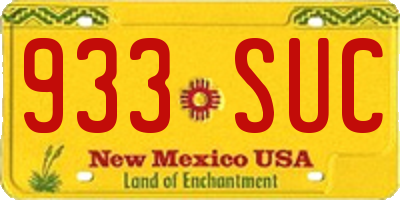 NM license plate 933SUC