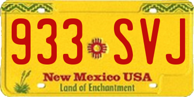 NM license plate 933SVJ