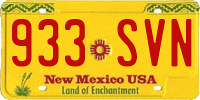 NM license plate 933SVN
