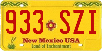 NM license plate 933SZI