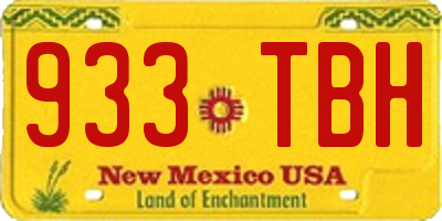 NM license plate 933TBH