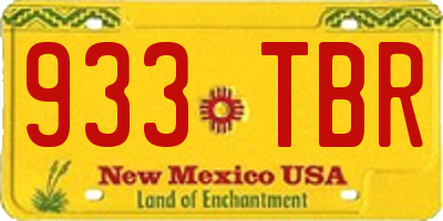 NM license plate 933TBR