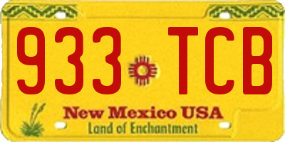 NM license plate 933TCB