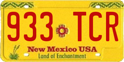 NM license plate 933TCR