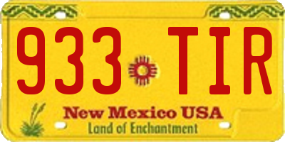 NM license plate 933TIR