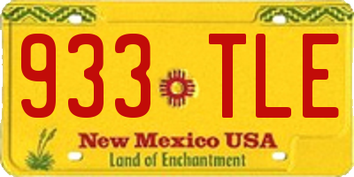 NM license plate 933TLE